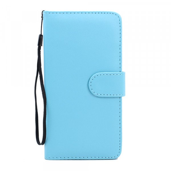 Wholesale Samsung Galaxy S6 Edge Plus Folio Flip Leather Wallet Case with Strap (Blue)